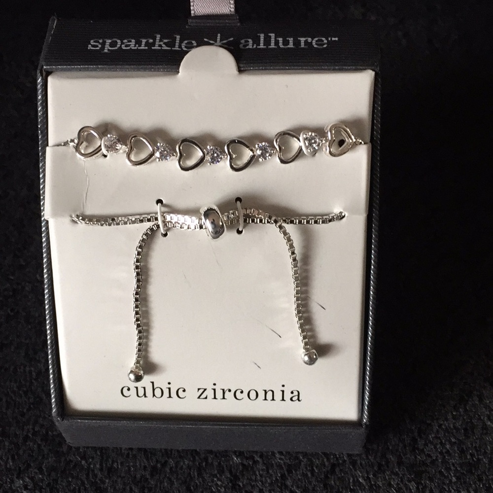 Cubic zirconia heart shaped tennis Bracelet